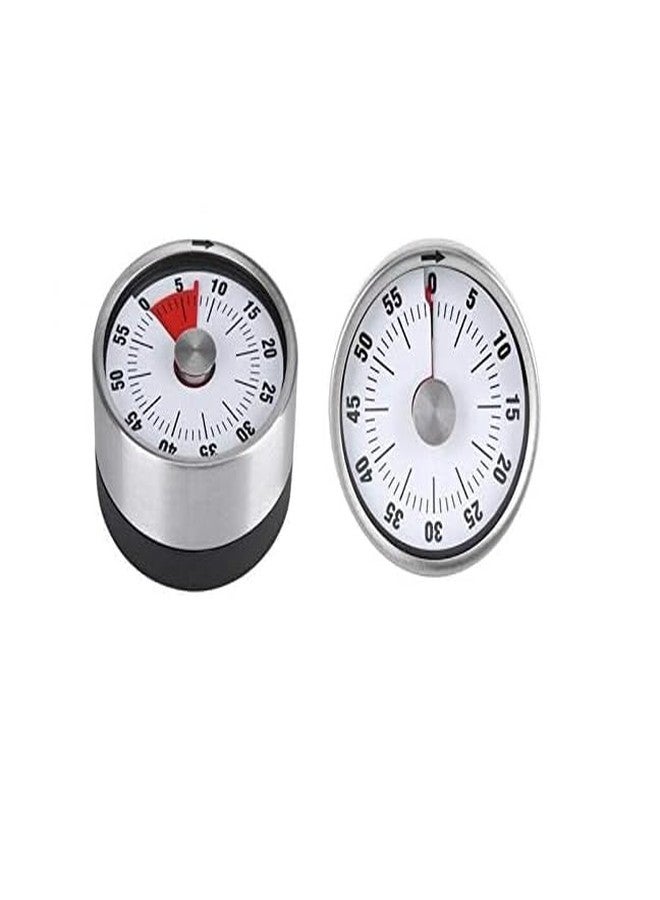 WINDWARRIOR Mechanical Kitchen Timer - 60 Minute Stainless Steel Countdown Clock | Magnetic Visual Timer for Cooking, Study, Fitness, Baking, Pomodoro | Battery-Free, Multicolour - Image 5